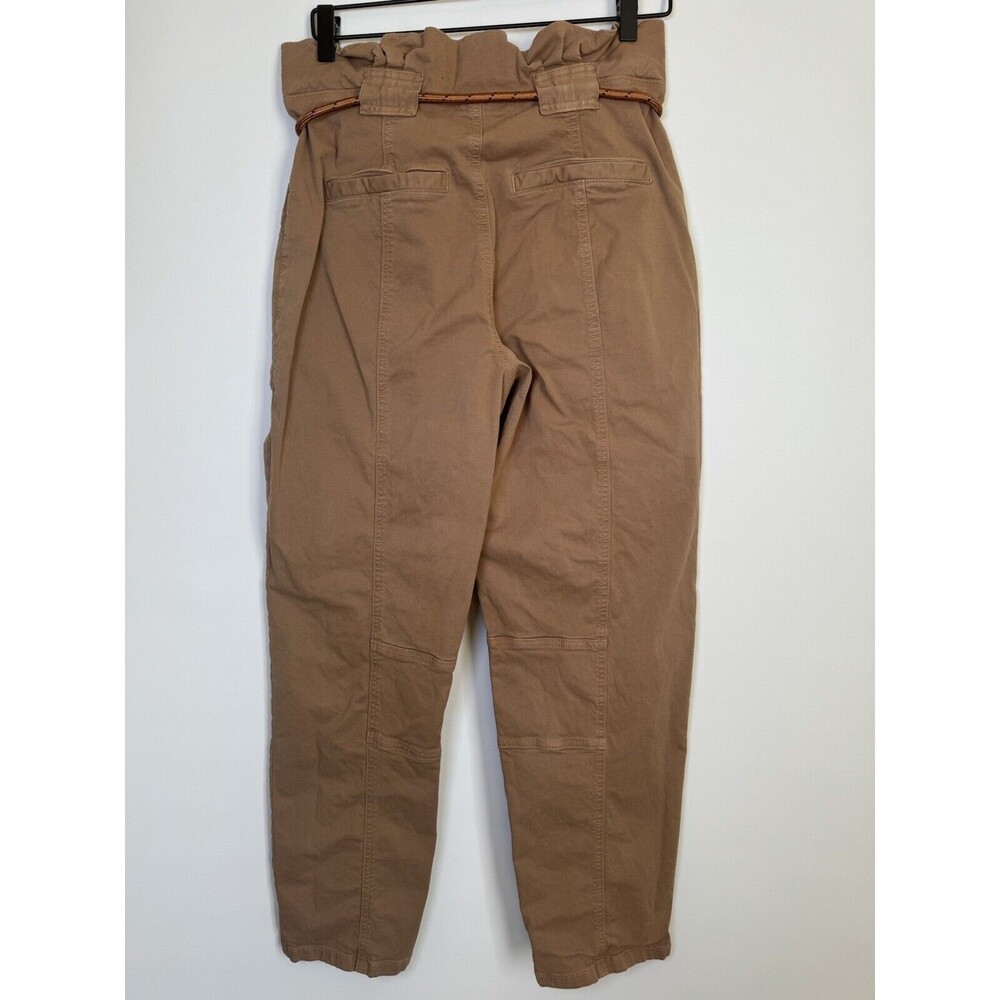 Veronica Beard Pants Womens 29 Karter Straight Leg High Rise Camel Patch Pockets - Picture 11 of 16